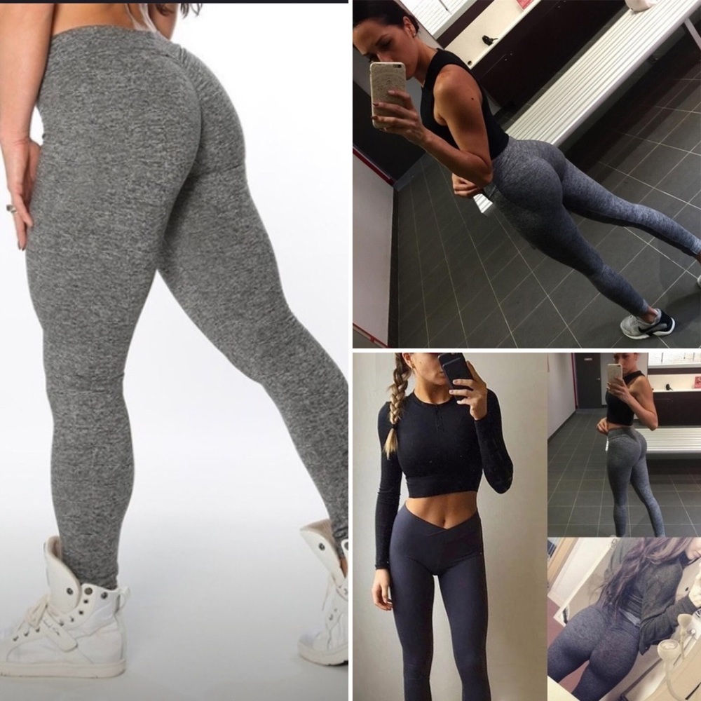 💜SOLD💜Flattering “Butt Scrunch” Marled Grey - Picture 5 of 8